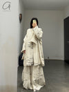 Mutedance 24 Autumn and Winter Loose Scarf Wool Silk Flower Dye Jacket MD-MD24FW29-hoary